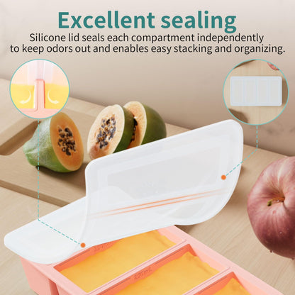 Silicone Freezer Tray for Sauce Cube: GGOW Silicone Freezing Tray for Broth Soup Storage - Freeze 250mL 125mL Souped Portion