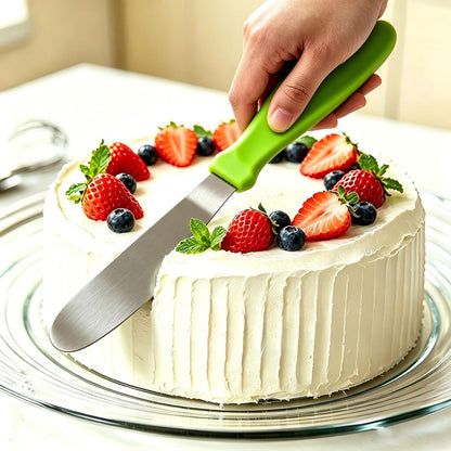 BoAn 3-Piece Stainless Steel Cake Decorating Spatulas with Straight, Offset & Tapered Blades, Small Frosting Spatula Set with Non-Slip Handle for Baking, Pastry, Cookie & Cake Decorating