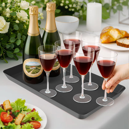 WOWBOX 4 pcs Serving Tray for Party, Grilling Accessories, Serving Platters for Snacks, Fruit, Reusable Plastic Trays for Serving Food and Pantry Organization in Kitchen & for Mothers Day Parties