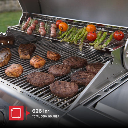 Nexgrill Stainless Steel 3-Burner Propane Gas Grill w/Foldable Side Shelves, 40,500BTUS, 591.05 sq. in. Cooking Area, Perfect for Outdoor Cooking & Grilling, BBQs, Backyard, Tailgating, 720-0830MN