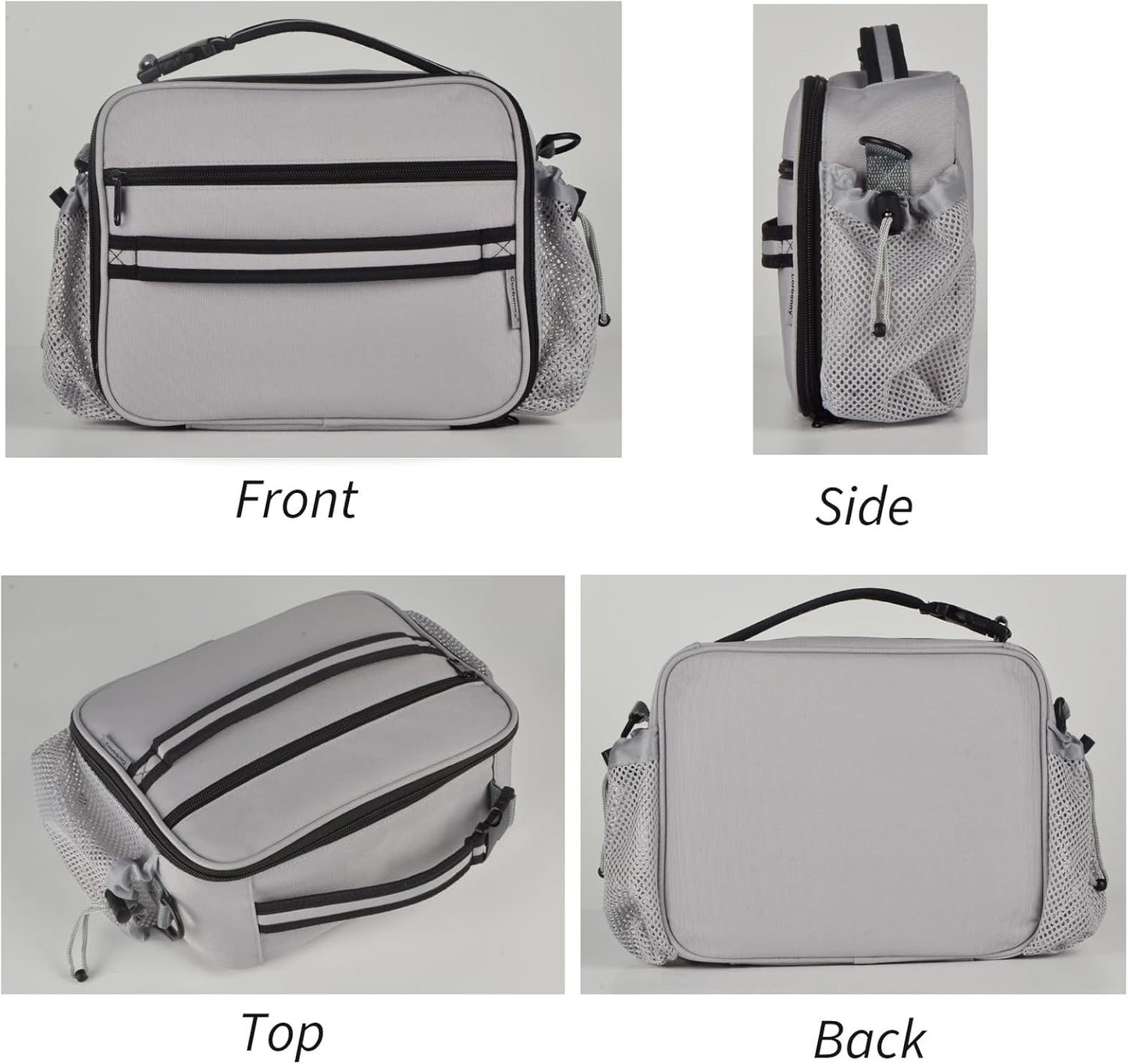 Cerbonny Kids Lunch Box, Insulated Lunch Bag for Girls and Boys, Durable Polyester with PEVA Lining, Adjustable Shoulder Strap, 10.8"L x 4"W x 8.8"H, 5 Pockets