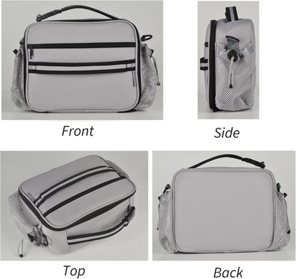Cerbonny Kids Lunch Box, Insulated Lunch Bag for Girls and Boys, Durable Polyester with PEVA Lining, Adjustable Shoulder Strap, 10.8"L x 4"W x 8.8"H, 5 Pockets