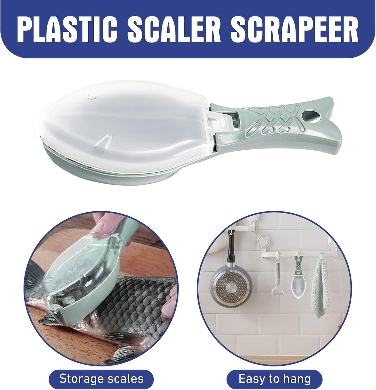 4Pcs Stainless Steel Fish Scaler Remover Set, Multifunctional