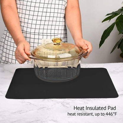Gartful Extra Large Silicone Mats for Countertop, 28" by 20" Multipurpose Mat, Counter Table Protector, Desk Saver Pad, Placemat Nonstick Nonskid Heat-Resistant Pad, Black