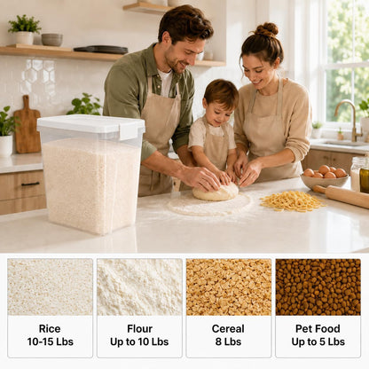 2 Lbs Small Cat Dog Food Storage Container for Bird Seed, Pet Food, 2 Pack | 2QT Versatile Dry Food Bin Portable Dispenser with Wide-Mouth Pour Spout for Rice, Flour, Cereal, Storage and Organization