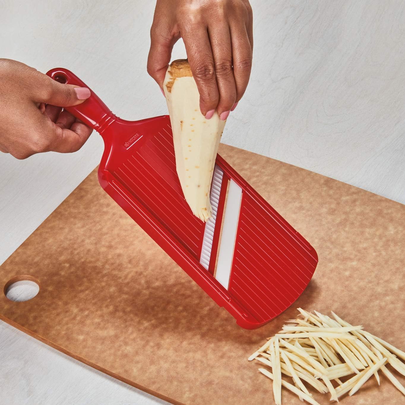 Kyocera Advanced Ceramic Double-edged Mandolin Slicer With Guard, Red