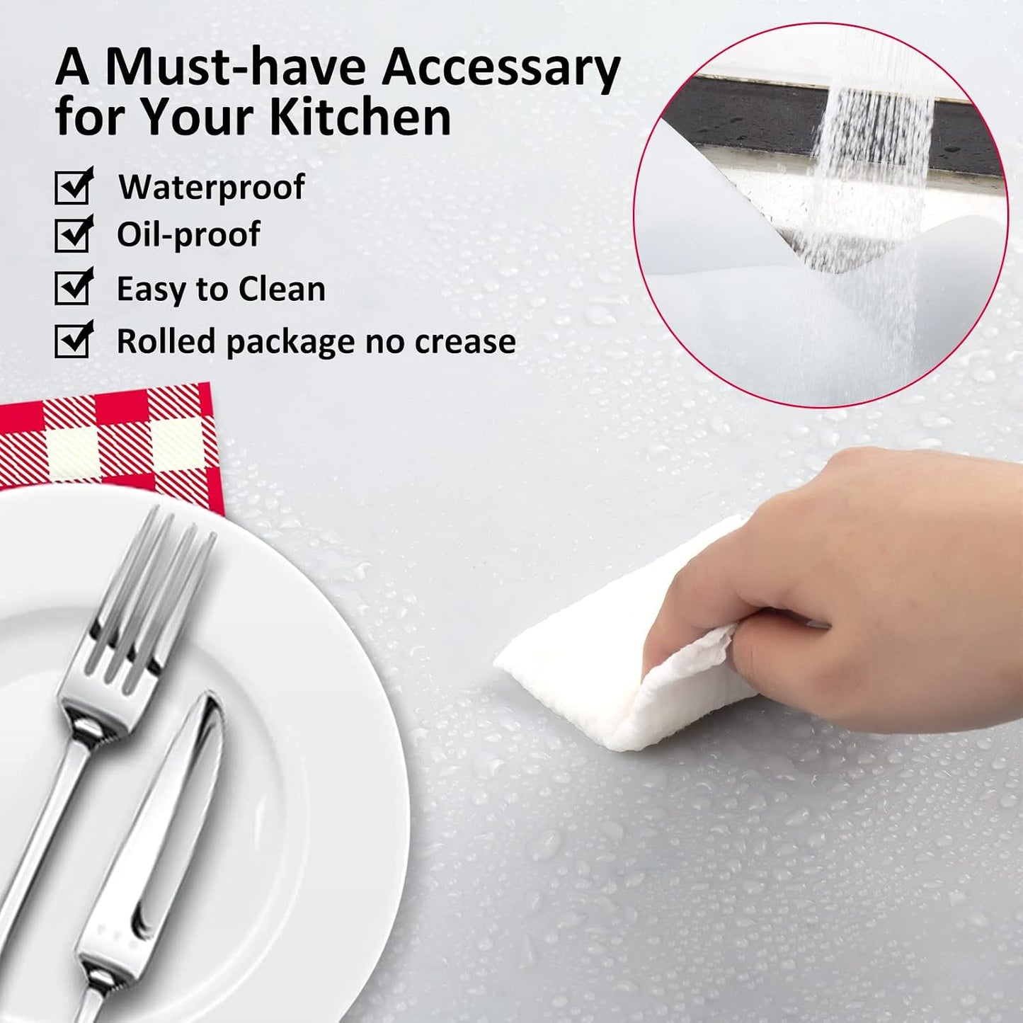 Silicone Mat Heat Resistant Mats for Countertop, Large Silicone Mats for Crafts Kitchen Counter Workbench Table protector, Size 36x24 inches Thick 2mm,Rolled Package,Light Blue