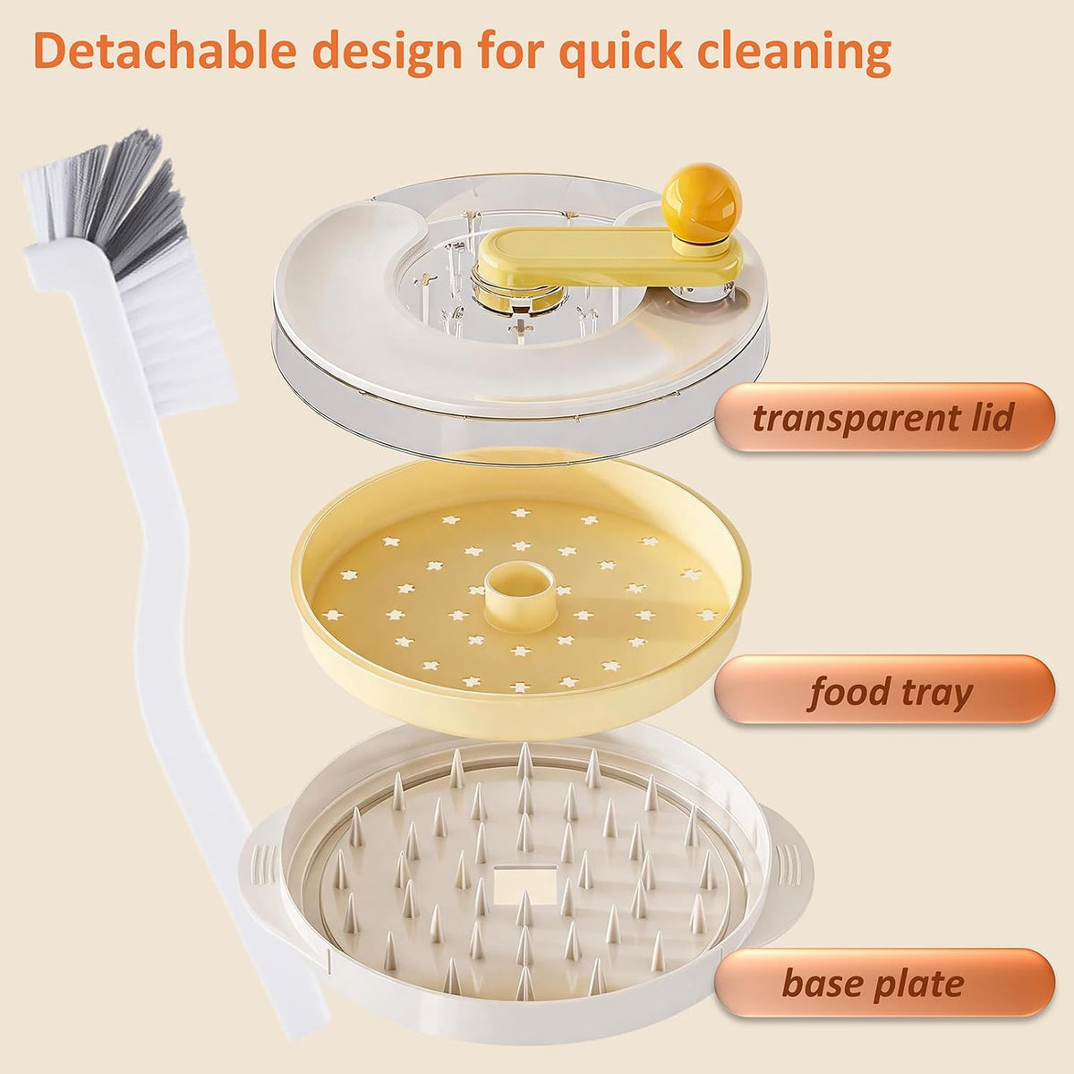 Cream White Chicken Shredder Manual Rotary Meat Shredder