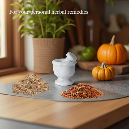 Mortar and Pestle Set – Large Stone Grinder with Polished Bowl & Non-Slip Base | Elegant Onyx Marble Kitchen Tool for Spices, Herbs & Guacamole