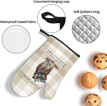 Boho Floral Oven Mitts and Pot Holders Sets of 3, Cute Baker Stuff