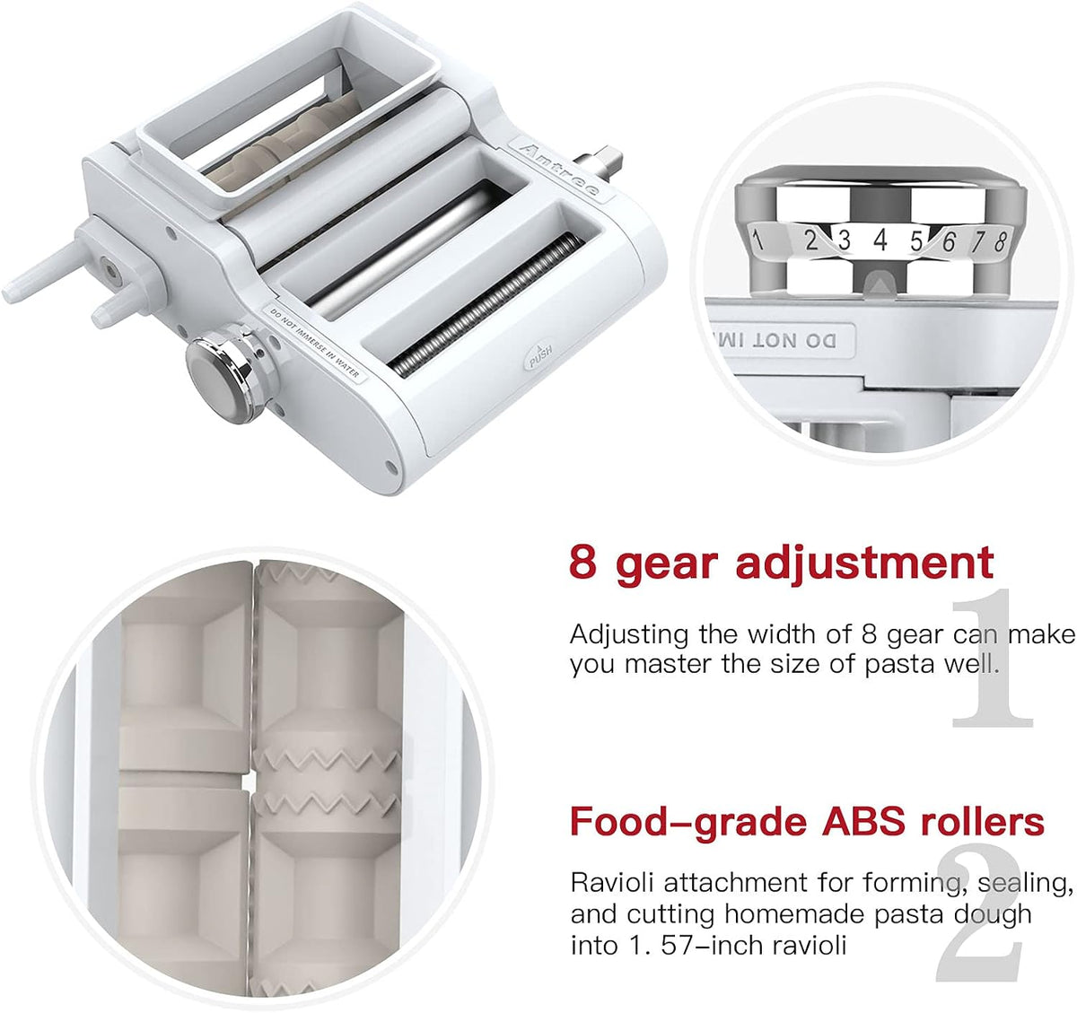 Antree 3 in 1 Pasta Attachment for KitchenAid Stand Mixers with Drying Rack