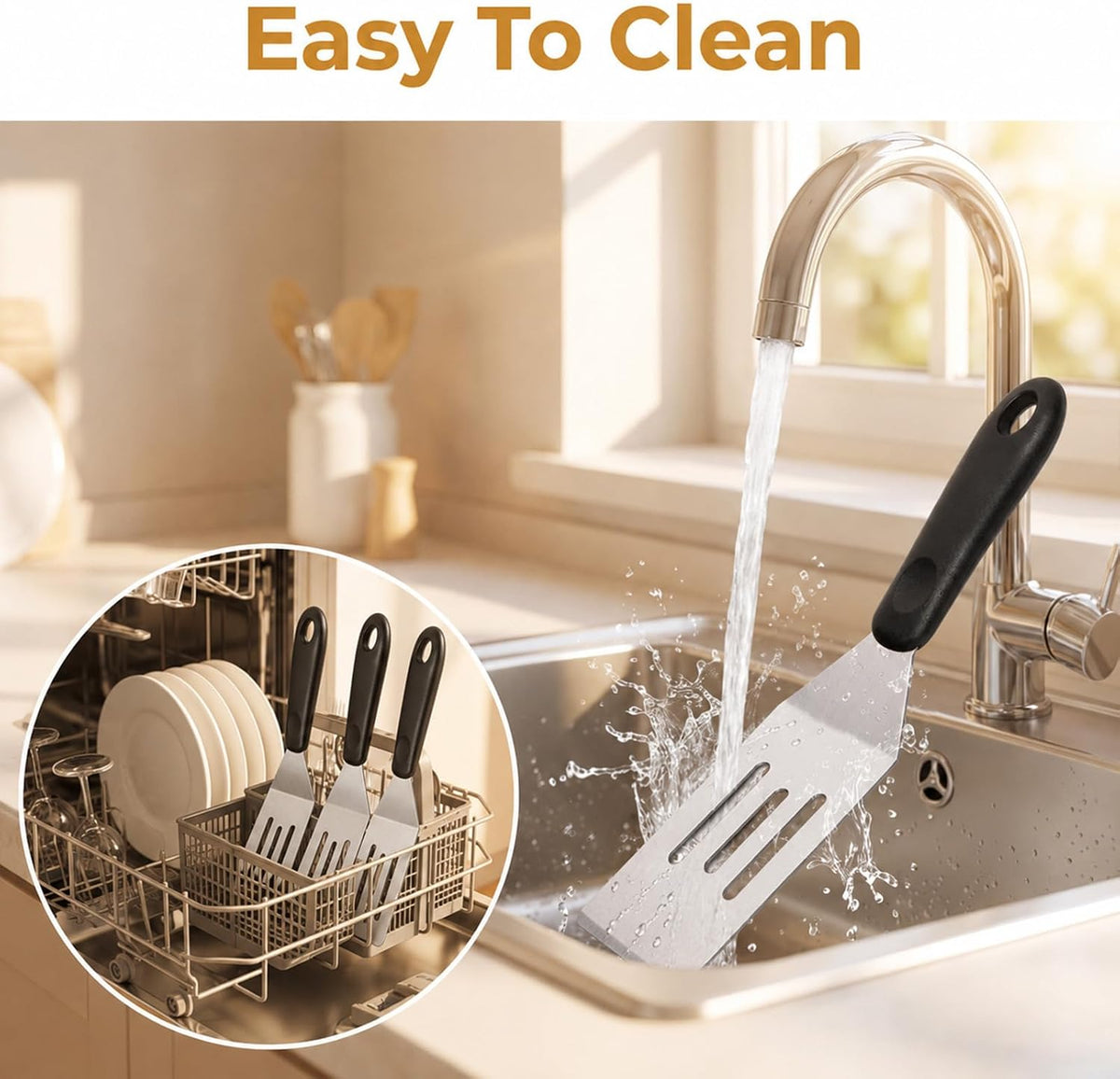 3 PCS Small Metal Spatula Set, Mini Stainless Steel Serving Spatula for Kitchen Use