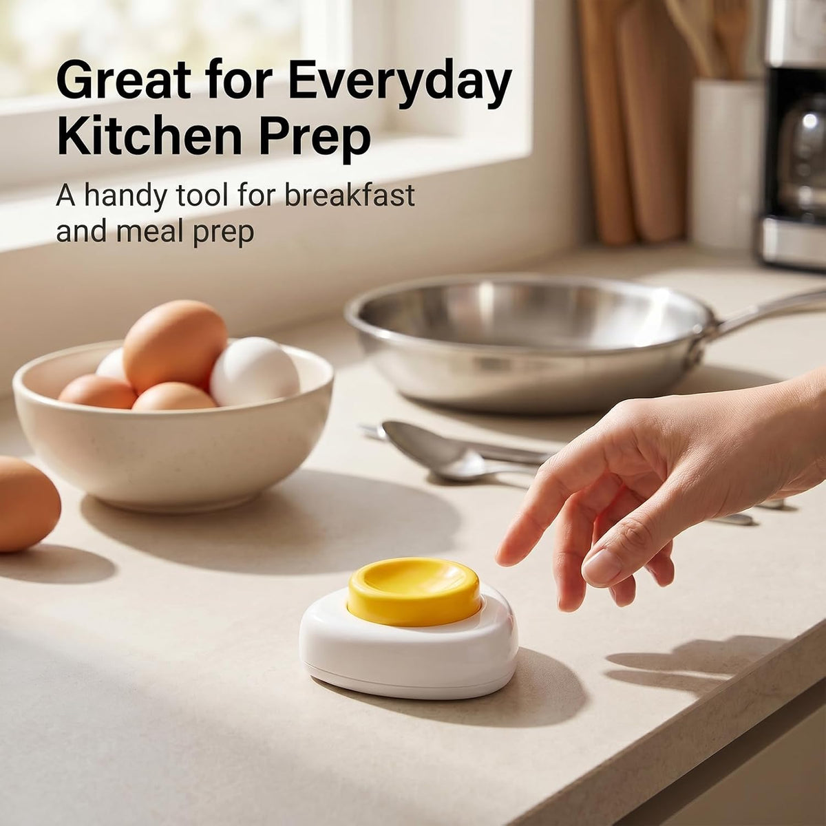 Magnetic Egg Piercer for Hard Boiled Eggs Safety Lock