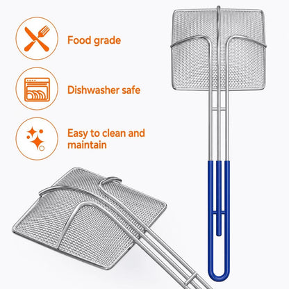 6.5" Square Fine Mesh Spider Strainer for Deep Fryer, 2 Pack