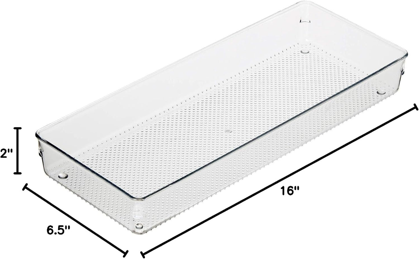 Oggi Clear Drawer Organizer - 3" X 12.5" - Ideal for Organizing Kitchen Drawers, Office, Desk, Silverware, Kitchen Utensils, Cosmetics and Bathrooms