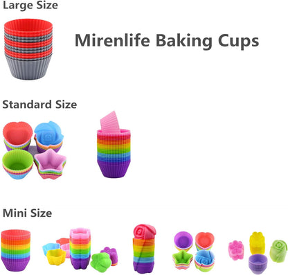 2 Inch Mini Size Silicone Baking Cups Muffin Cups, Reusable and Nonstick Mini Cupcake Liners, Chocolate Holders Truffle Cups, 24 Pack, 6 Vibrant Colors, Round