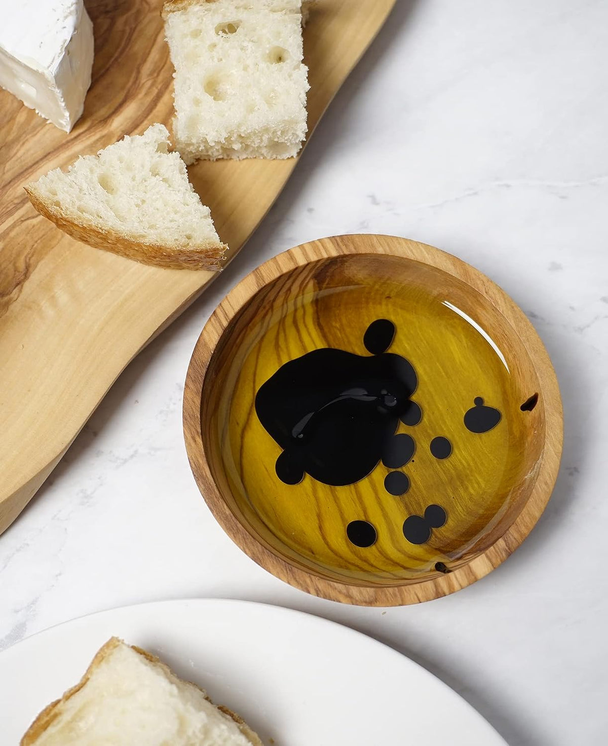 RSVP International Olive Wood Condiment Pinch Bowl, 3" | Rustic, Natural Authentic Italian Olive Wood | Classic Style for Kitchens, Tables, & More | Functional for Salts, Peppers, & Herbs