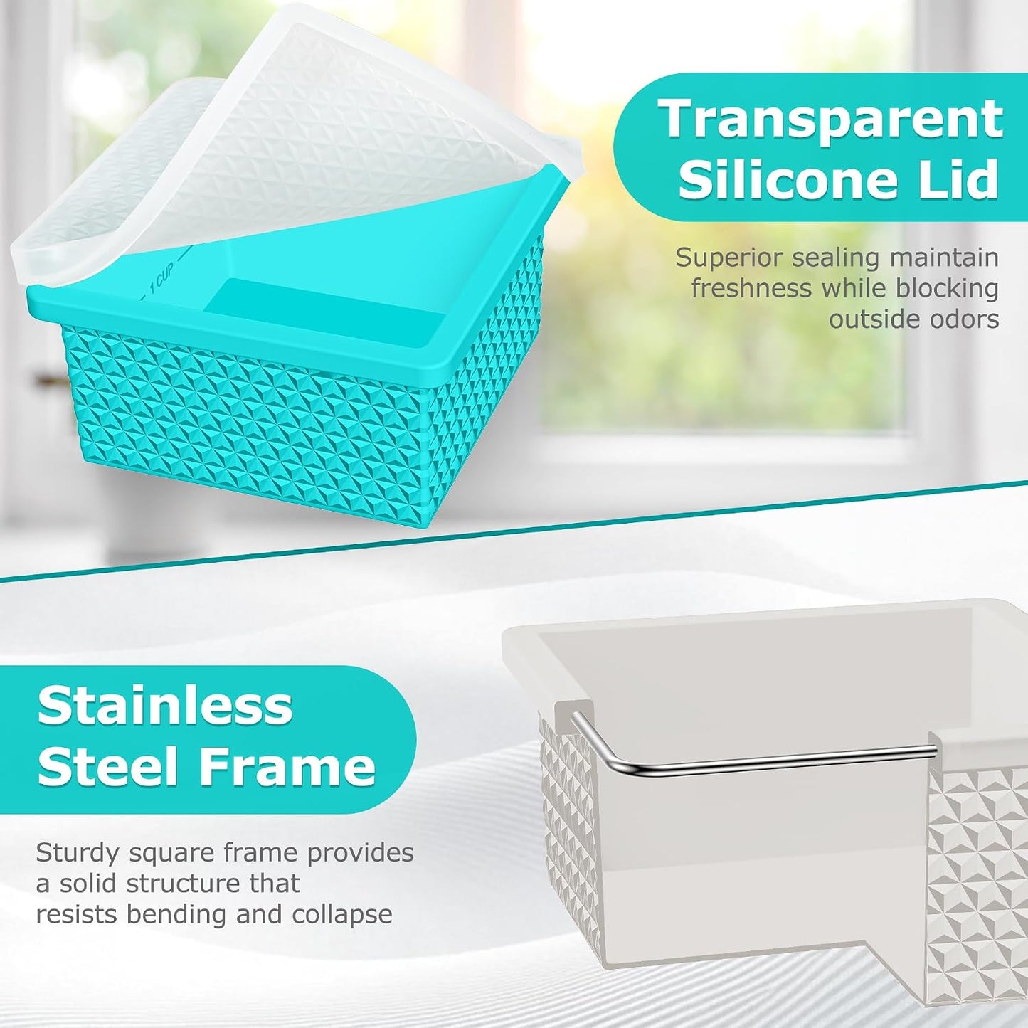 Silicone Freezer Molds for Soup Cube - 2-Cup Freezer Storage Container Tray with Lid,4 Pack Stackable Ice Cube Trays for Portion Control,Food Storage Meal Prep,Oven & Dishwasher Safe