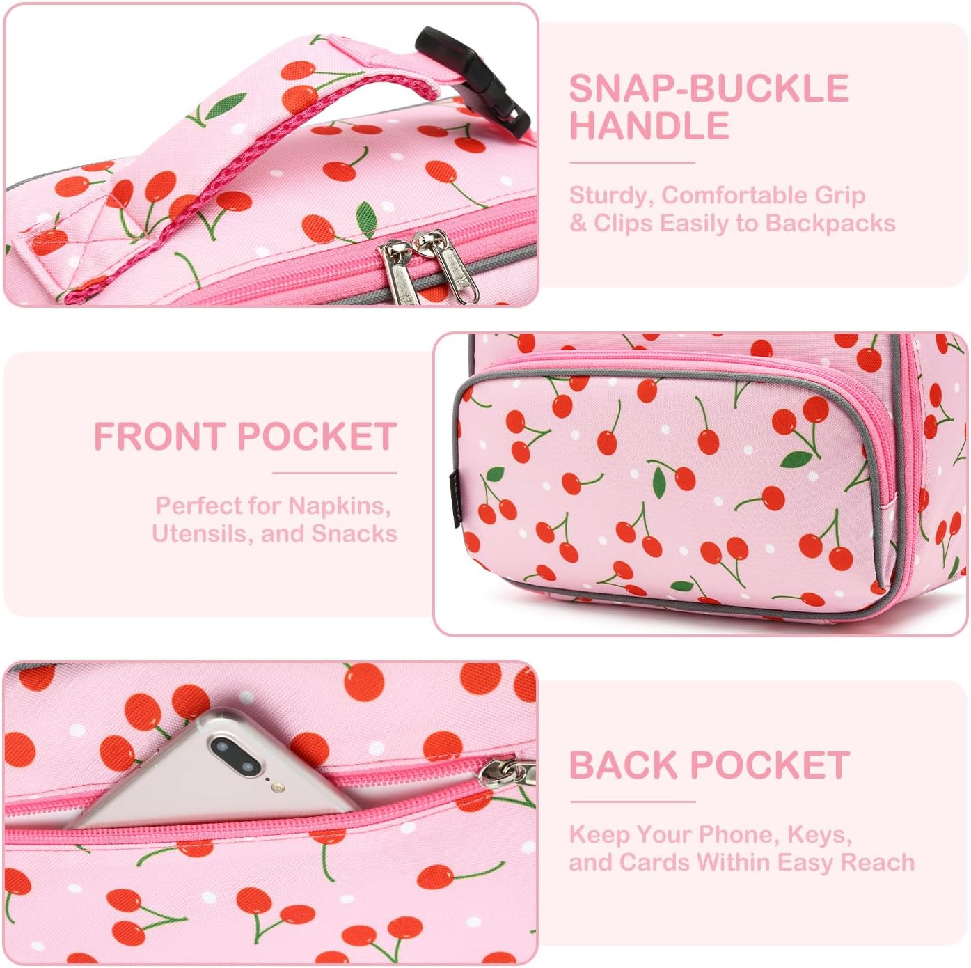 FlowFly Kids Lunch box Insulated Soft Bag Mini Cooler Back to School Thermal Meal Tote Kit for Girls, Boys, Astronaut - Colors B