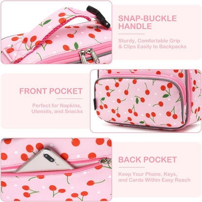 FlowFly Kids Lunch box Insulated Soft Bag Mini Cooler Back to School Thermal Meal Tote Kit for Girls, Boys, Astronaut - Colors B
