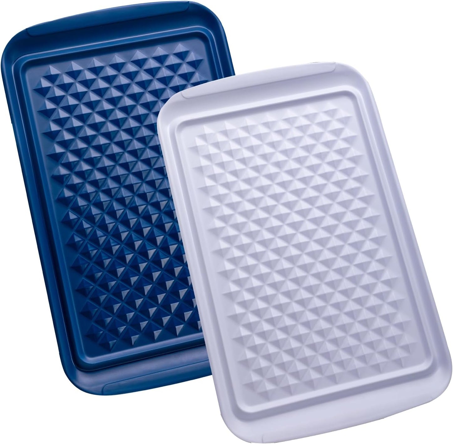 LEHAHA Grilling Prep and Serve Trays, BBQ Serving Platter, Melamine Serving Trays for Food, Set of 2, Great Gift for Father's Day, BBQ Lovers, Prefect for Chrismas Festival and Everyday use.