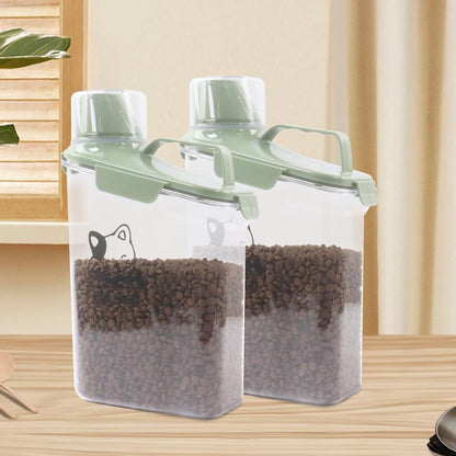 Dog Food Storage Container Airtight Portable Dog Food Container with Handled Lid and Pour Spout,Food Storage for Dog Dry Food Small Pet Food Container with Measuring Cup for Home, Travel,2.8L