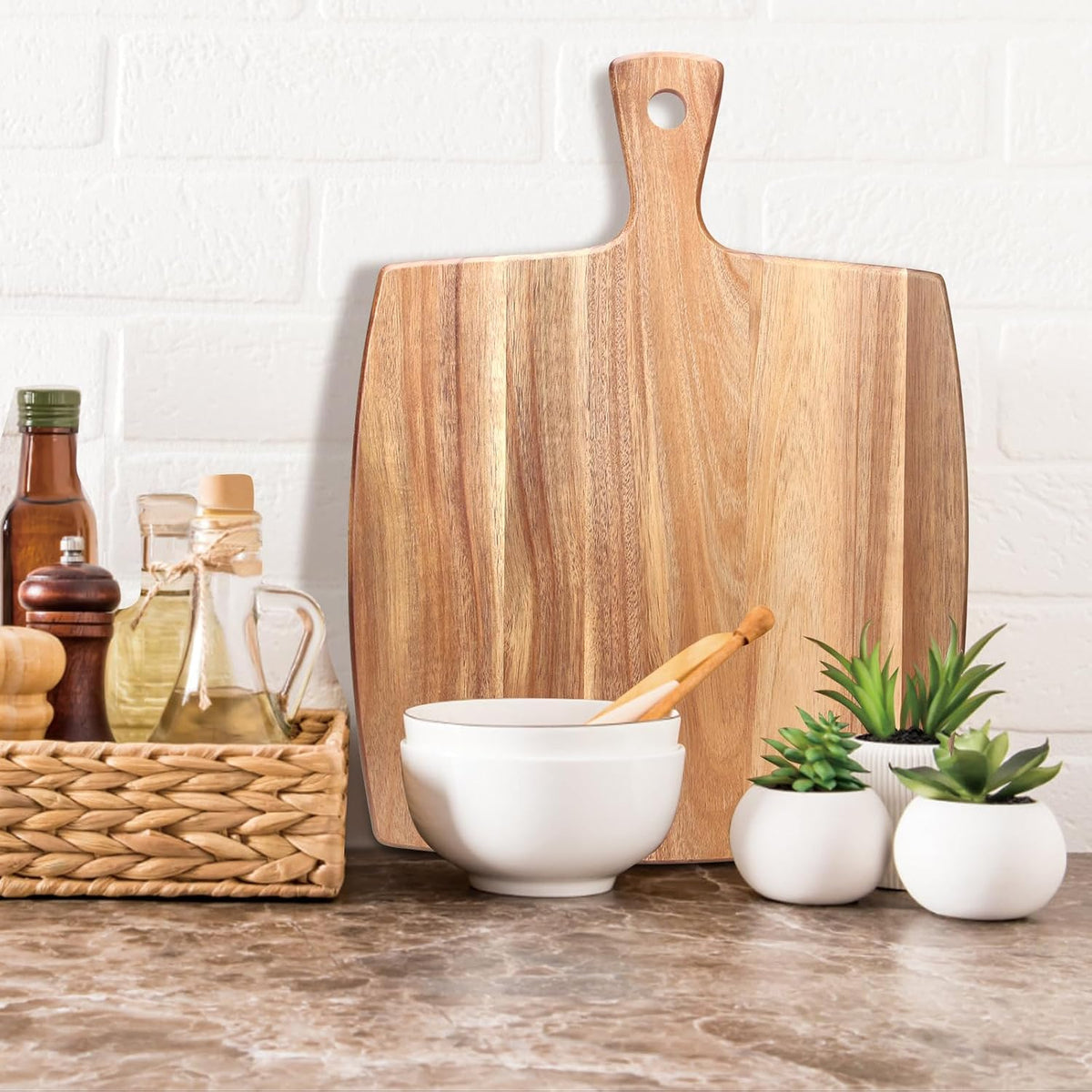 Acacia Wood Chopping Cutting Board Kitchen with Handle Charcuterie Boards