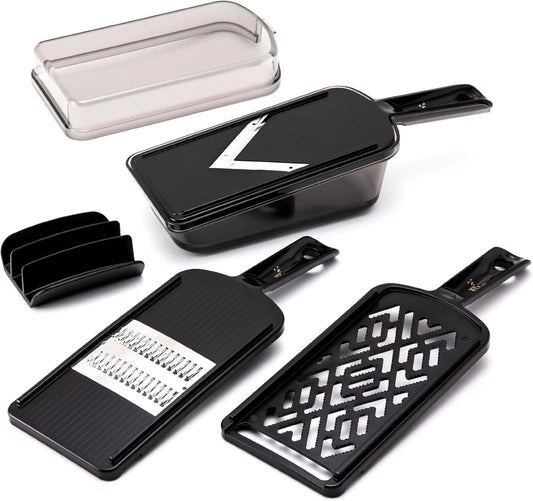 KAI Japanese Julienne Slicer, Mandoline Slicer,Stainless Streel, Fine Regular, 0.08 Inches Thickness, Dual-action Blade, Made in Japan