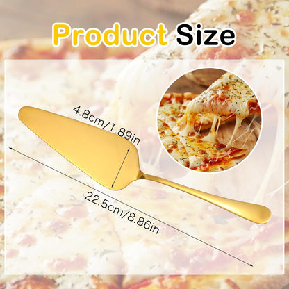 20 Pcs Pie Server Pizza Server Spatula Stainless Steel Cake Pie Pastry Professional Utensil for Pizza Dessert Cheese Cutting, 9 Inches, gold