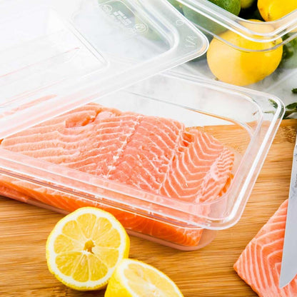 Restaurantware-2.5 Inch Deep Food Pans, 1 1/6 Size Commercial Food Storage Container - Freezable, Break-Resistant, Clear Plastic Cold Pans, Dishwashable, For Kitchens, Restaurants, Or Cafeterias