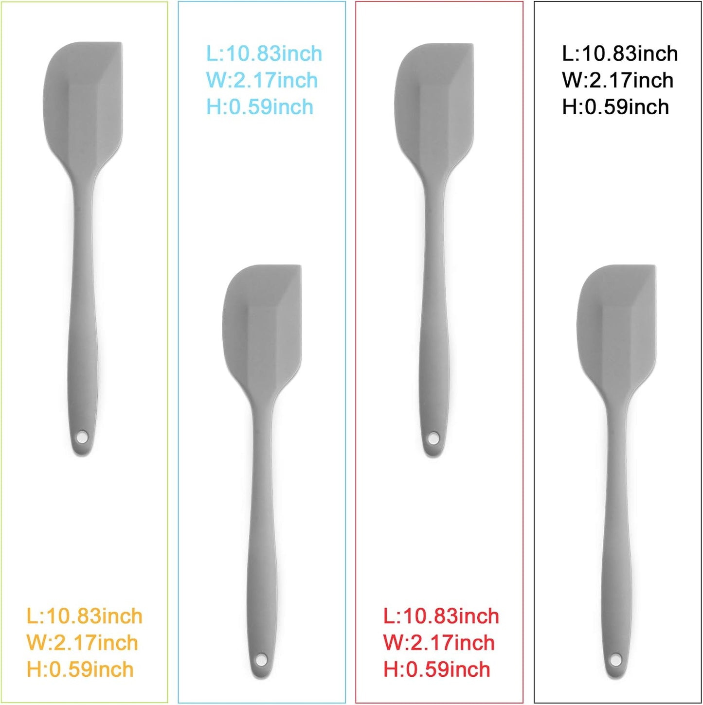 Silicone Spatula 4-piece Set, Heat-Resistant Spatulas, Non-stick Rubber Spatulas with Stainless Steel Core