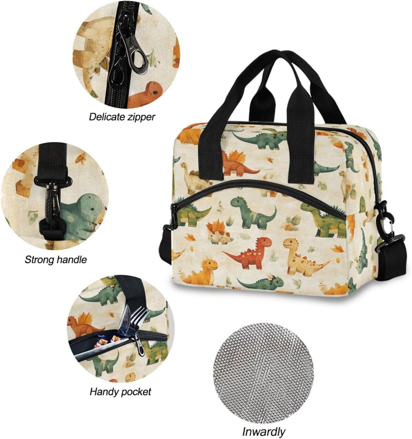 Colorful Leopard Insulated Lunch Bag Rainbow Animals Skin Print Reusable Cooler Lunch Tote Box with Shoulder Strap for Work Picnic School Beach