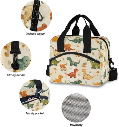 Colorful Leopard Insulated Lunch Bag Rainbow Animals Skin Print Reusable Cooler Lunch Tote Box with Shoulder Strap for Work Picnic School Beach
