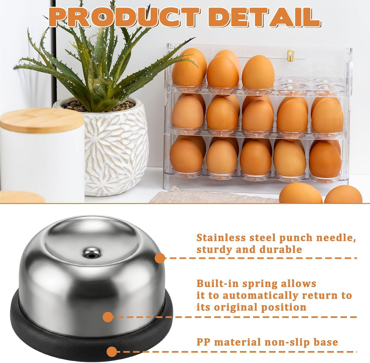 2PCS Stainless Steel Egg Piercer for Raw Eggs, Egg Poker