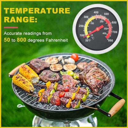 3" Face 1000F Charcoal BBQ Thermometer,1PC Barbecue Temperature Gauge
