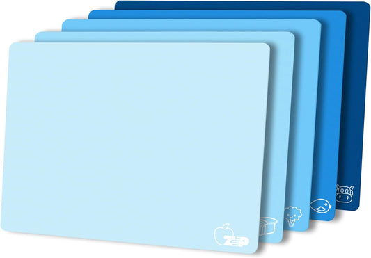 ZVP Flexible Plastic Cutting Board Set of 5 Gradient Color, Colorful Chopping Boards, BPA Free Mats, Non-Slip, Dishwasher Safe, 15x12 Inch, Gray Neutral Colors