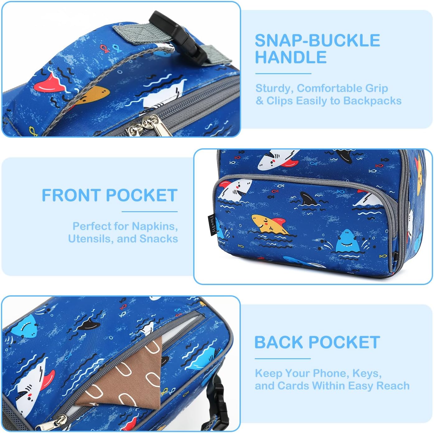 FlowFly Kids Lunch box Insulated Soft Bag Mini Cooler Back to School Thermal Meal Tote Kit for Girls, Boys, Astronaut - Colors A