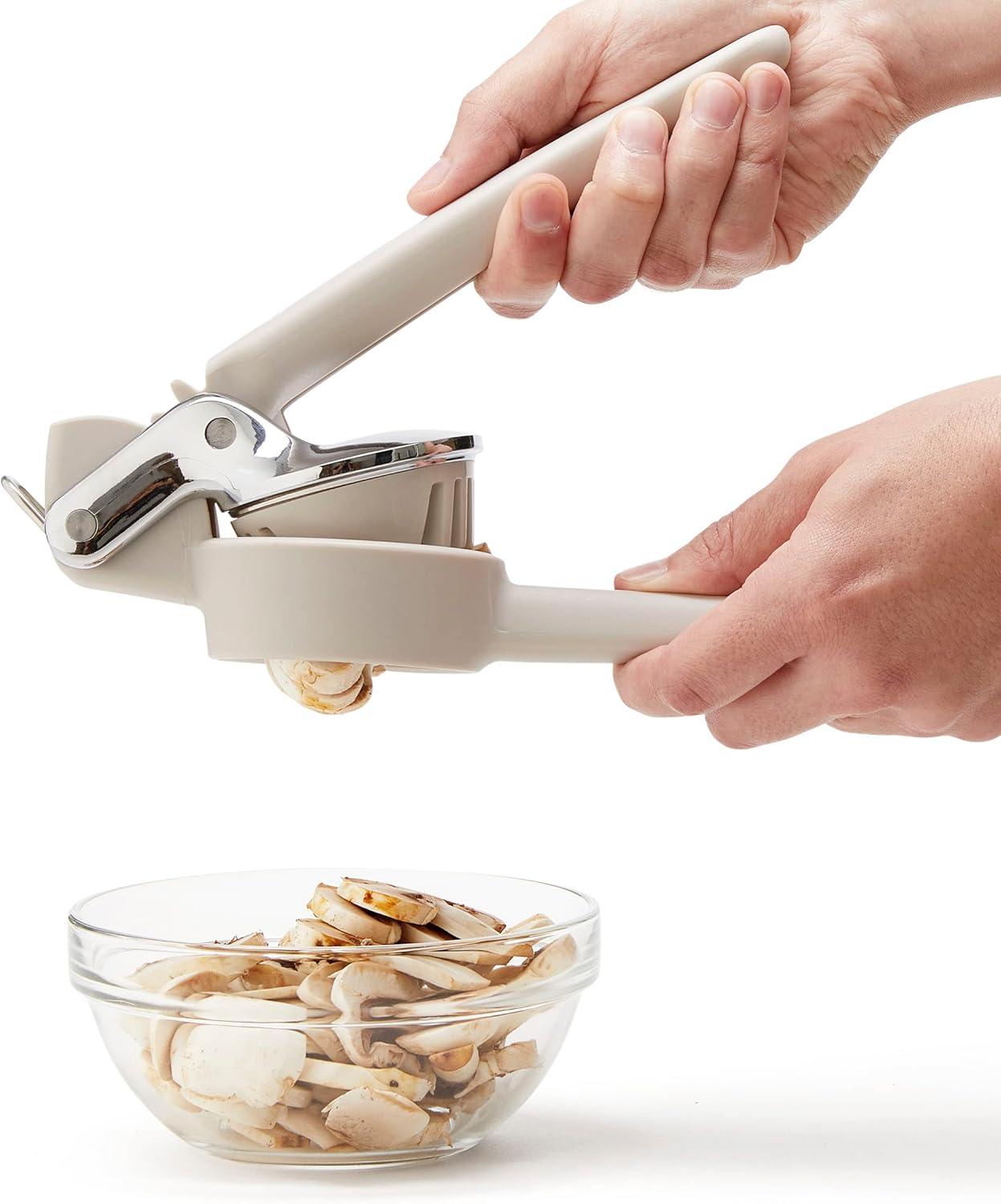 Chef'n FreshForce Hand-Held Slicer, Slices Mushrooms, Strawberries, Kiwis and More, Taupe