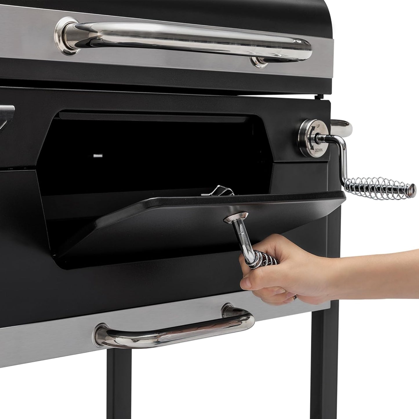Royal Gourmet CD1824ET Movable Charcoal BBQ Grill with Foldable Side Tables, Outdoor Barbecue Grill with 470 Sq. In. Cooking Area for Outdoor Picnic and Camping Grilling, Black