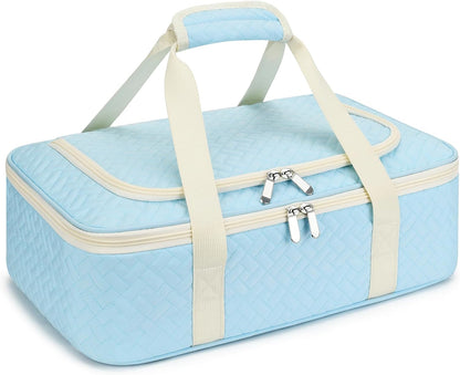 Insulated Casserole Carrier - Portable Casserole Carrier for Hot or Cold Food, Lasagna Holder for Parties,Picnic,Cookouts,Traveling - Fits 9" x 13" Baking Dish (Beige)