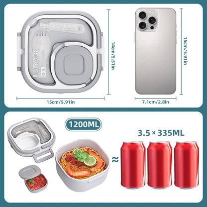 PEDECO Stackable Stainless Steel Bento Box with Insulated bag,Adult & Kids Luch Box,Leak-Proof,1-Tier Bento box,Lunch Box With Portable Sauce Pod and Cutlery-for Teens/Toddler,Dishwasher Safe,Blue