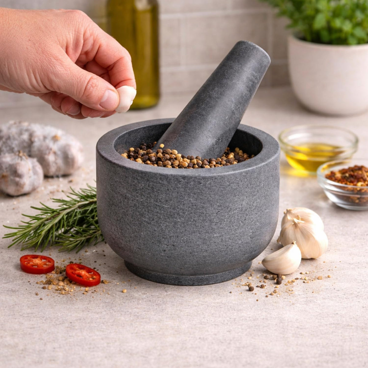 Mortar and Pestle Set, Black