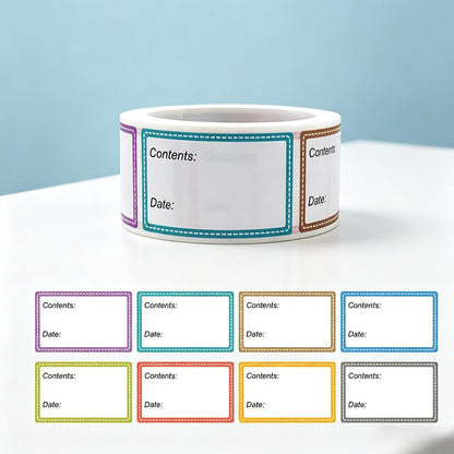 100-Pack Removable Freezer Labels, Waterproof Food Storage Stickers for Date & Contents Marking - Colors B