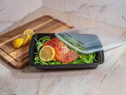[50 sets Rectangle 58oz Meal Prep Containers with lids Microwavable Food Container Plastic BPA Free Rectangle