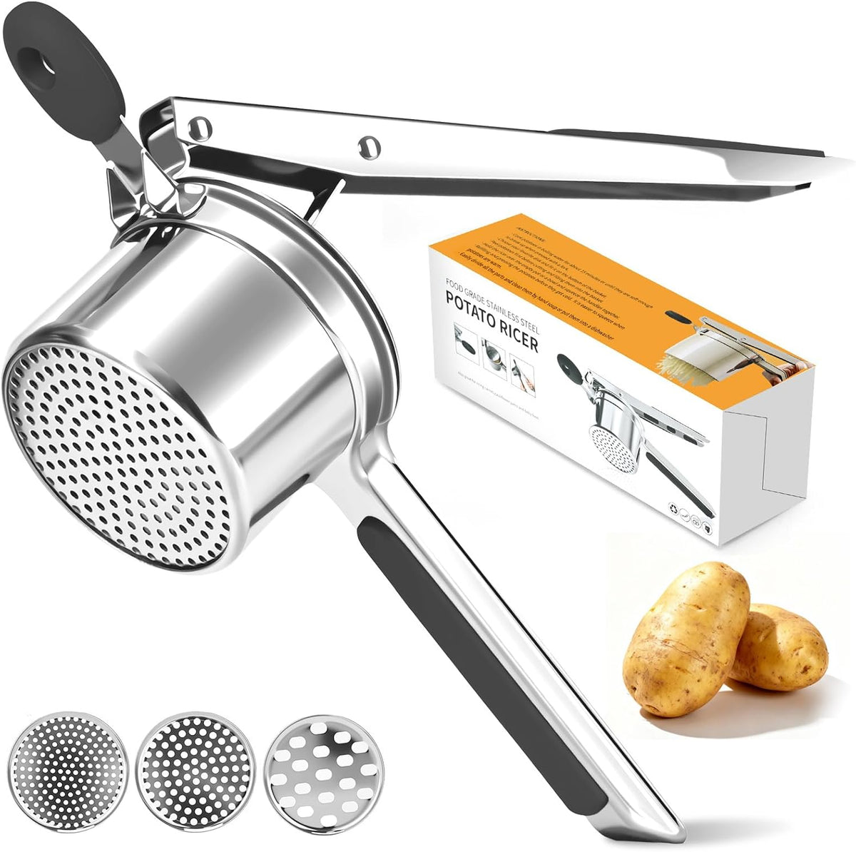 Potato Ricer for Mashed Potatoes-Stainless Steel 15oz