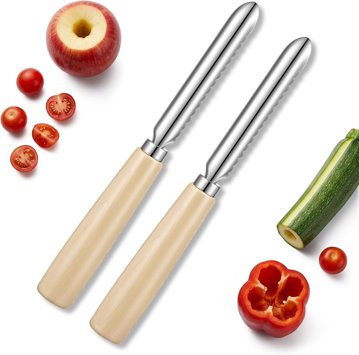 2Pcs Pineapple Corer and Slicer Pineapple Zucchini Corer Tool