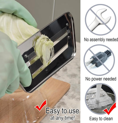 2026 Upgrade Cabbage Shredder for Coleslaw, Stainless Steel Cabbage Slicer Shredder,Stainless Steel Dual Blade Julienne Cutter, Kitchen Lettuce Knife