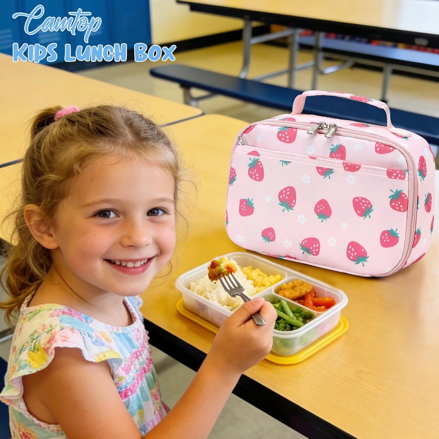 CAMTOP Kids Lunch Box Boys Girls Insulated Lunch Cooler Bag Reusable Lunch Tote Kit for School Travel (094 Tie Dye)