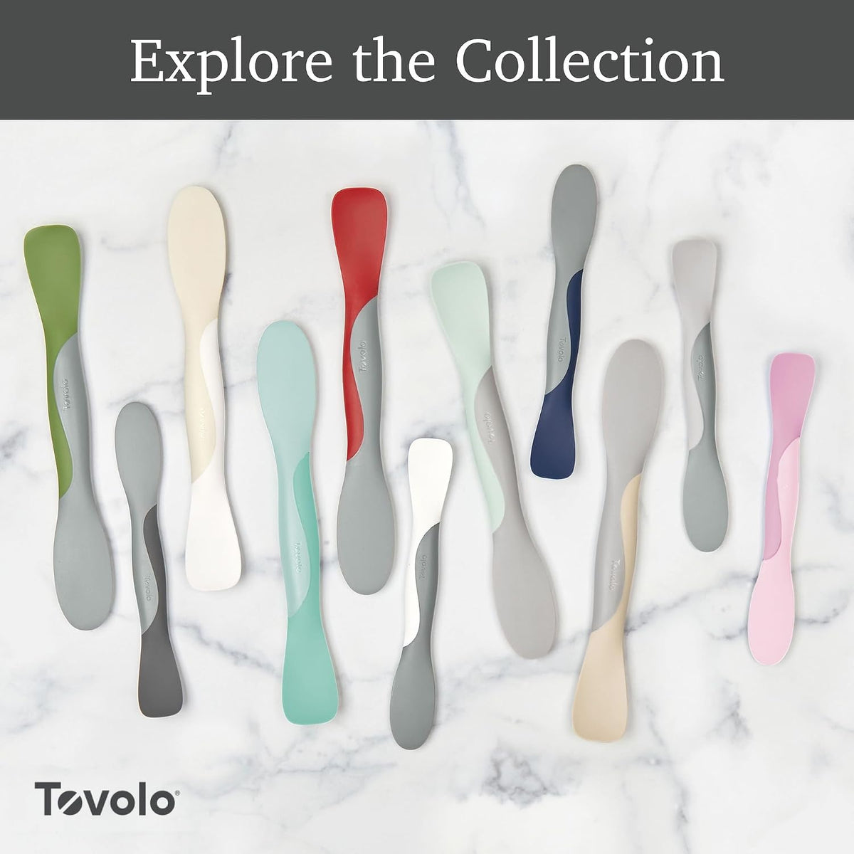 Tovolo Mini Scoop & Spread Tool for Kitchen Meal Prep Small Sandwich Spreader Spatula for Peanut Butter Jelly, Silicone BPA Free Dishwasher Safe Scooper Spreader, Aqua Seafoam Green