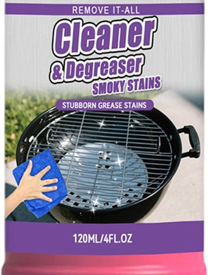 Grill Cleaner Spray - 120ml Fast Acting Grease Remover, Deep Cleaning Kitchen Degreaser Solution, Heavy Duty Grill Cleaner, Bbq Cleaners Spray for Grates Stovetops Ovens Range Hoods